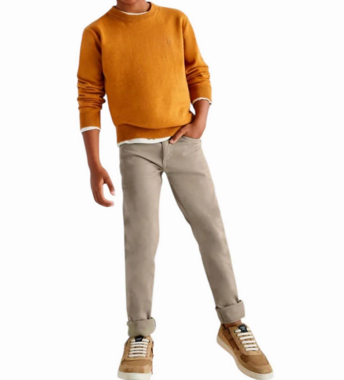 5 Pocket Slim Fit Jeans In Tan boys slim fit denim, boys distressed jeans