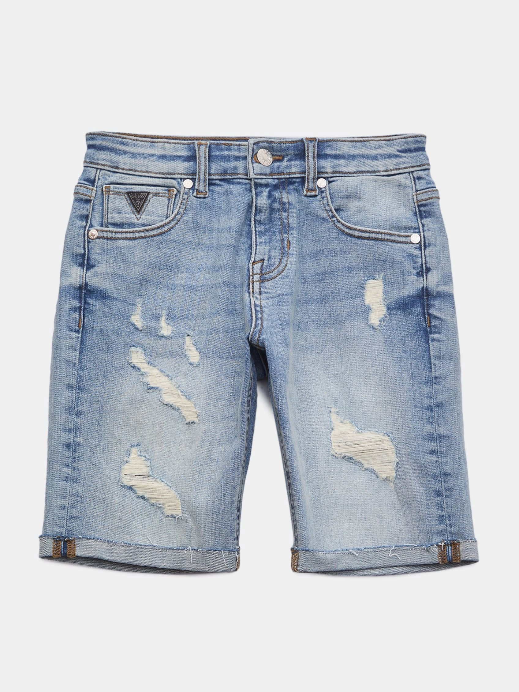 Abby Denim Shorts (7-18) Boys Drawstring Athletic Shorts