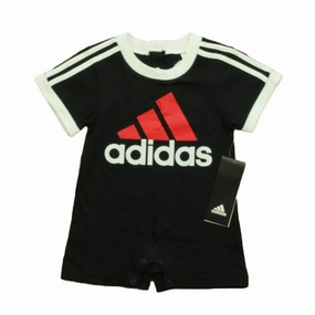 Adidas Boys Black | Red Romper 2-piece outfit boys, toddler matching sets
