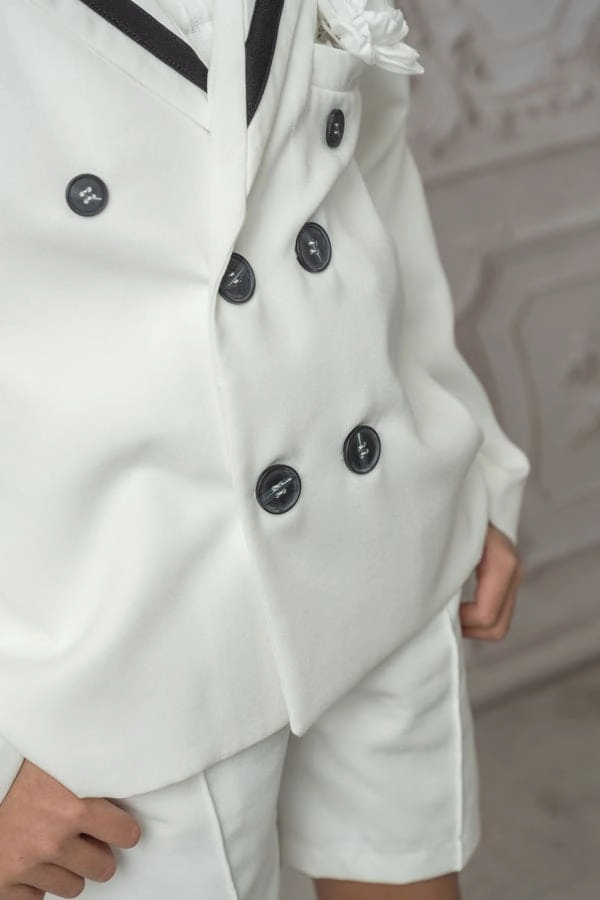 Alex White Boys Blazer With Black Contrast Line Boys Waterproof Parka