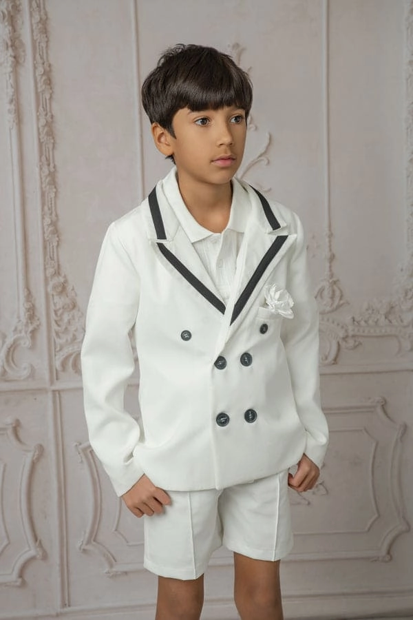 Alex White Boys Blazer With Black Contrast Line Boys Waterproof Parka