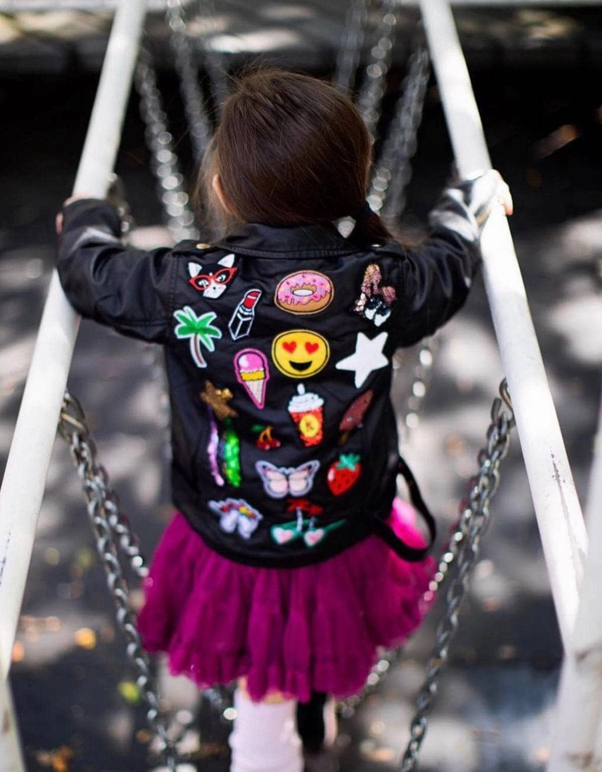 All About The Patch Vegan Leather Jacket Girls Sherpa Coat