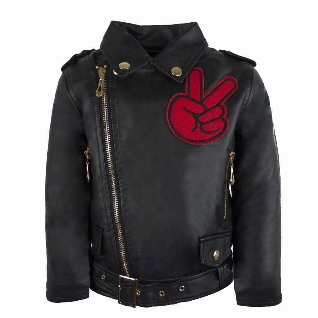 All About The Patch Vegan Leather Jacket Girls Sherpa Coat