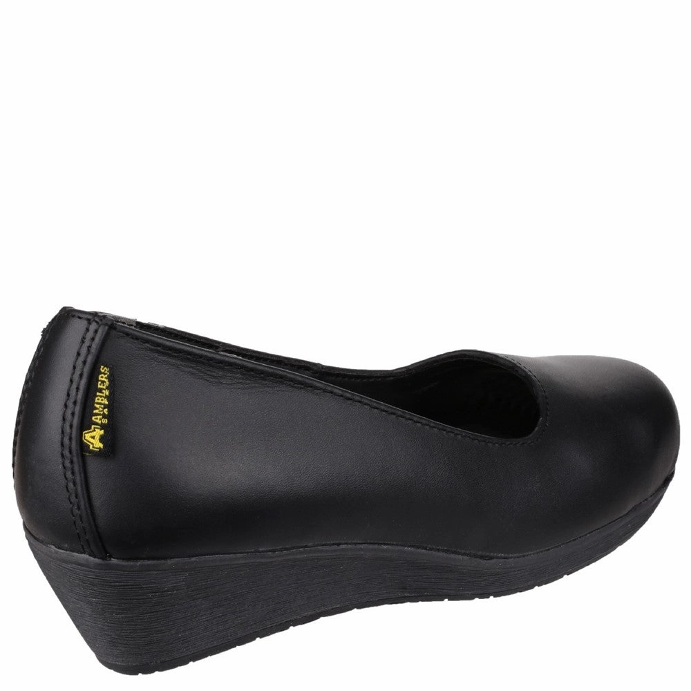 Amblers Safety FS107 Antibacterial Memory Foam Slip on Wedged Safety Court Shoe Women's Sneakers Casual Walking Shoes