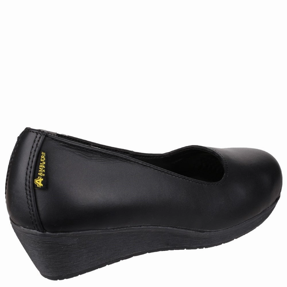 Amblers Safety FS107 Antibacterial Memory Foam Slip on Wedged Safety Court Shoe Women's Sneakers Casual Walking Shoes