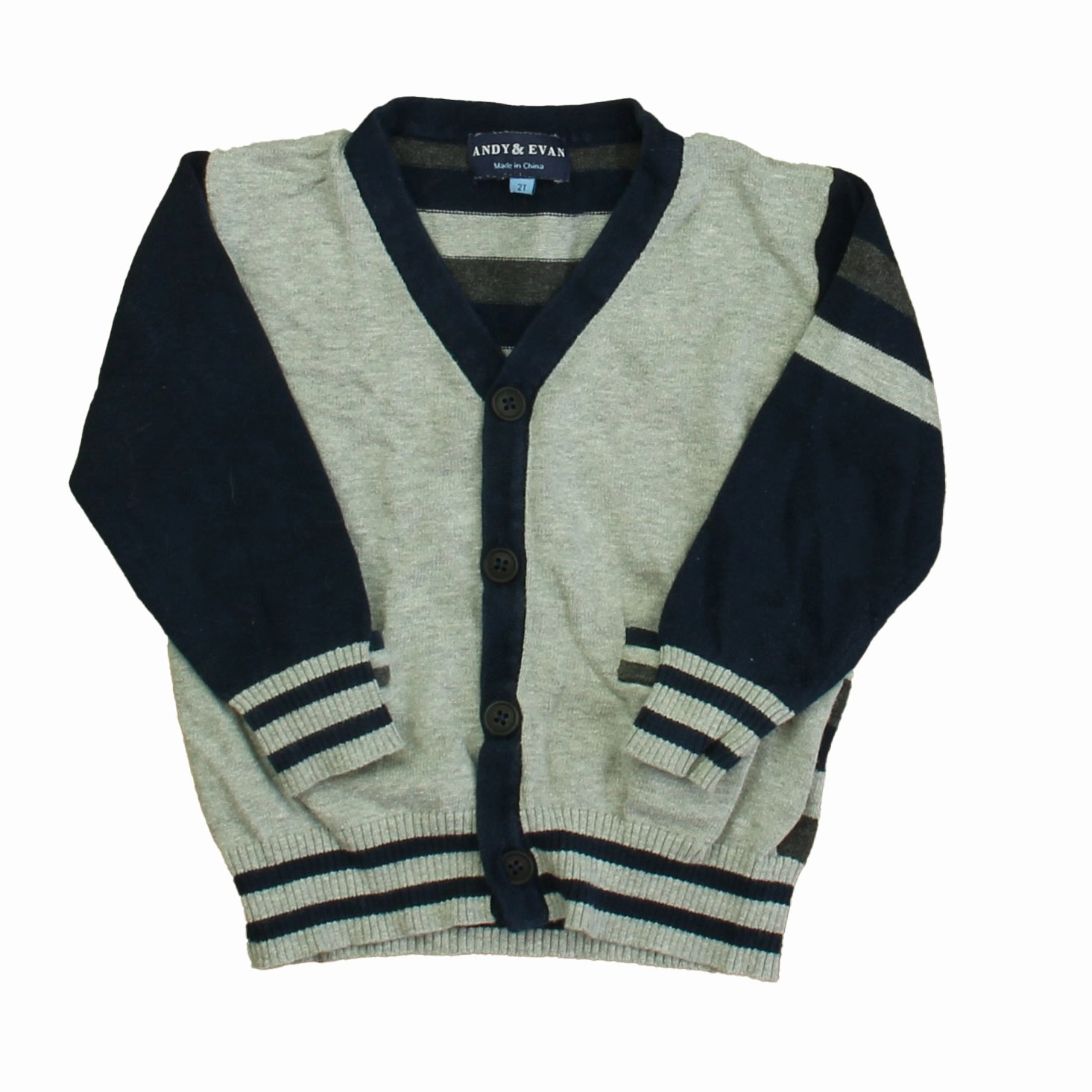 Andy & Evan Boys Navy | Gray Cardigan Boys Half Zip Pullover