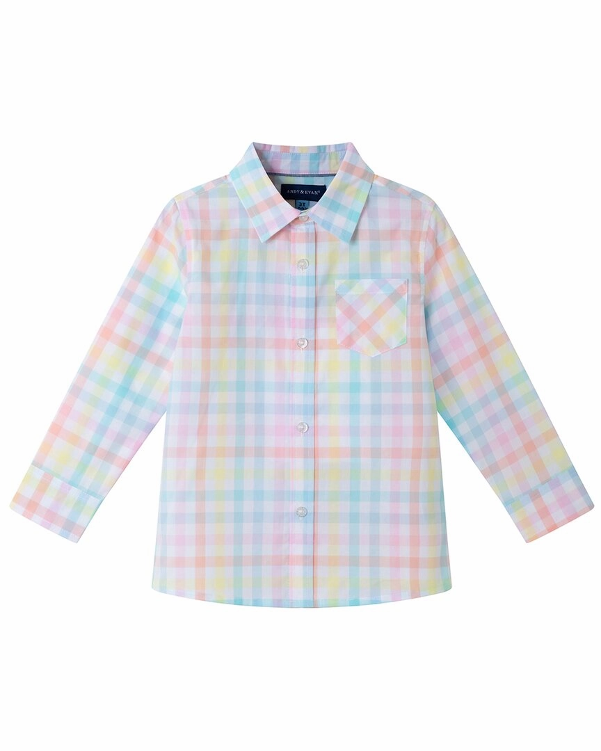 Andy & Evan Check Button-Down Shirt ruffle tops girls, long sleeve tees girls