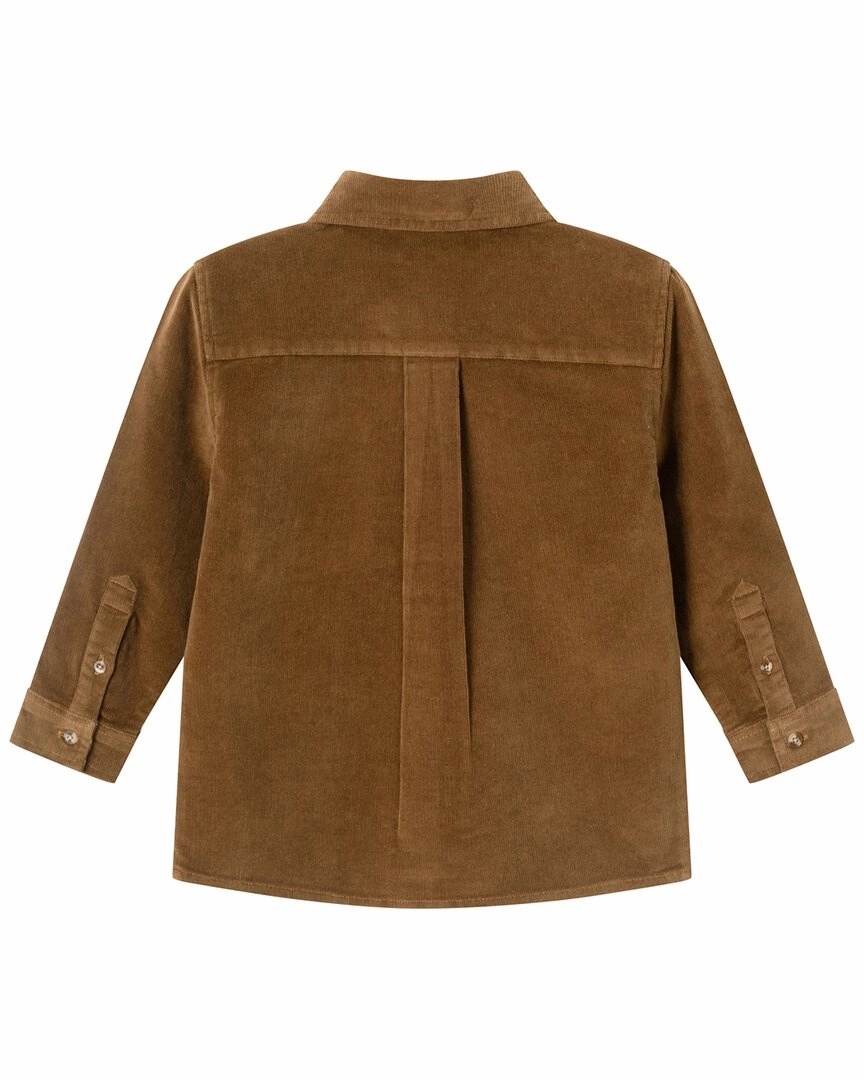 Andy & Evan Garment Washed Cord Button-Down Shirt Girls Tunic Top