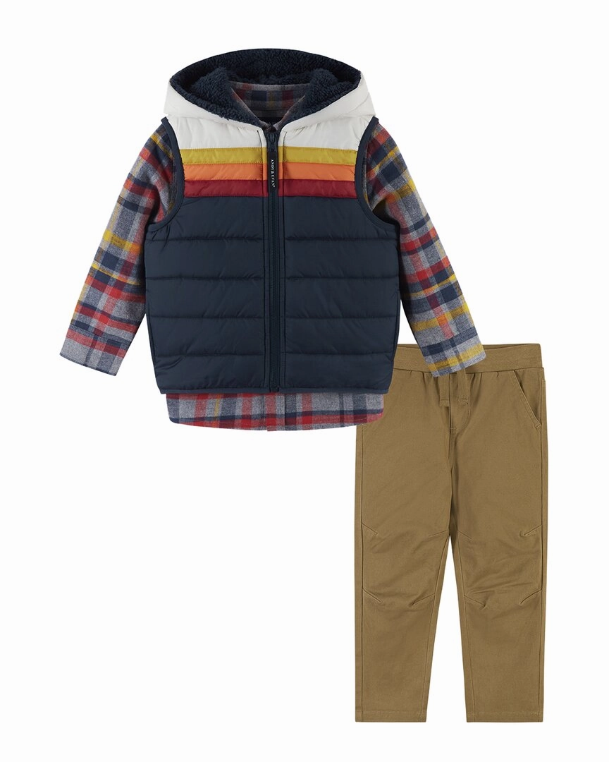 Andy & Evan Hooded Puffer Vest Set winter jackets for boys, lightweight puffer boys