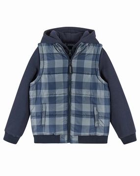 Andy & Evan Hoodie Vest Combo Jacket winter jackets for boys, lightweight puffer boys