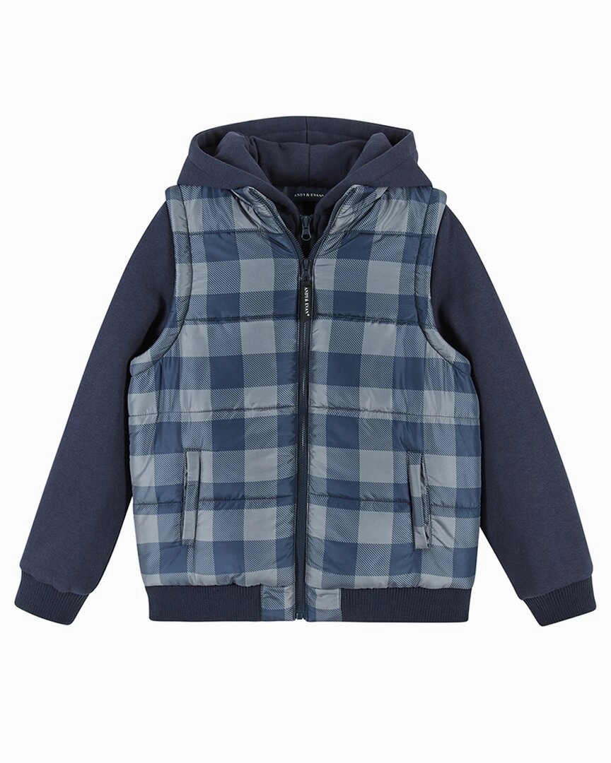 Andy & Evan Hoodie Vest Combo Jacket winter jackets for boys, lightweight puffer boys