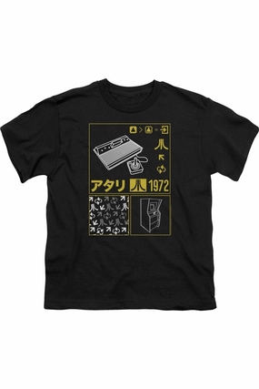 Atari Kanji Squares Short Sleeve Juvenile Tee / T-Shirt graphic tees for boys, polo shirts boys