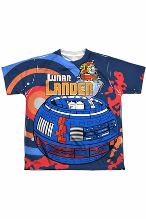 Atari Lunar Landing Short Sleeve Youth Poly Crew T-Shirt graphic tees for boys, polo shirts boys