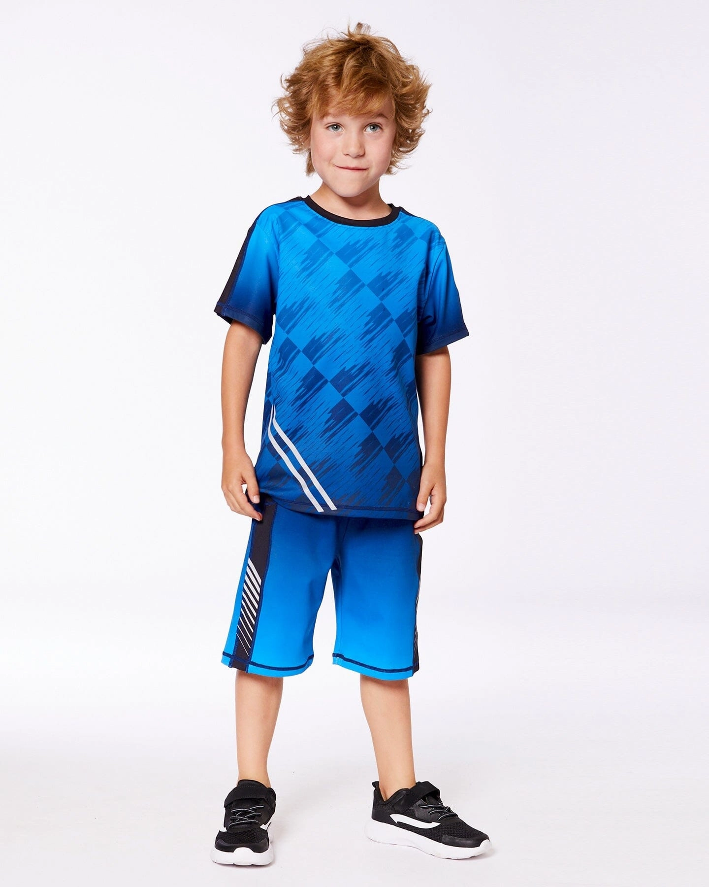 Athletic Shorts Blue And Black Boys Drawstring Athletic Shorts