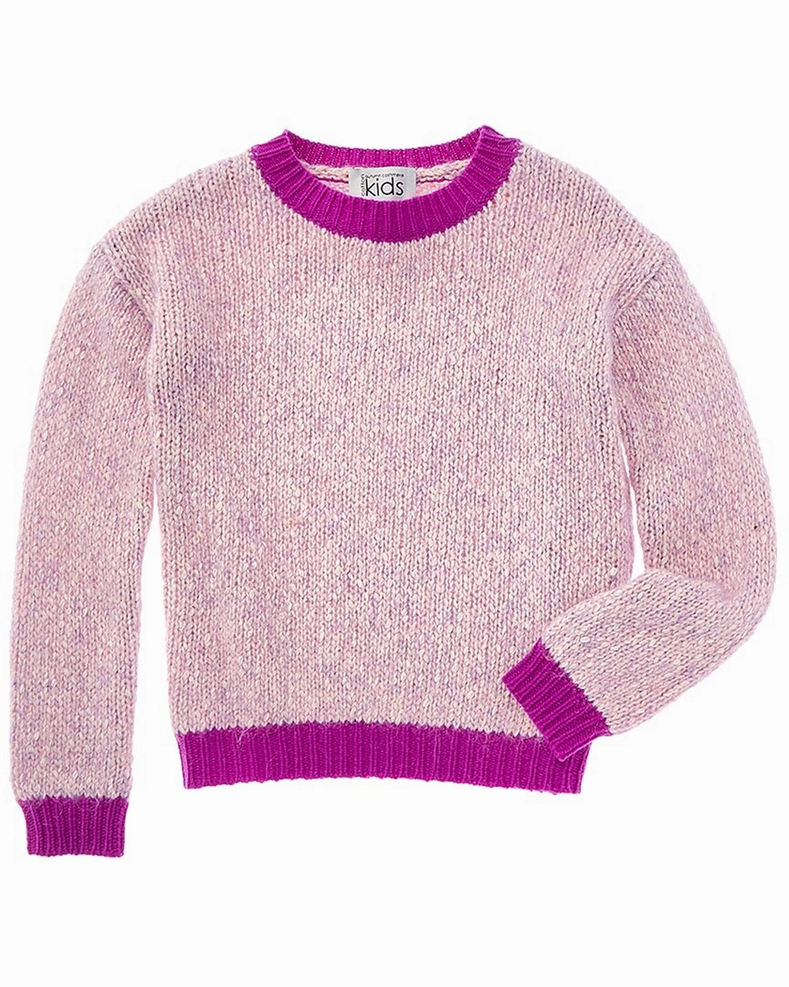 Autumn Cashmere Tweed Contrast Trims Sweater ruffle tops girls, long sleeve tees girls