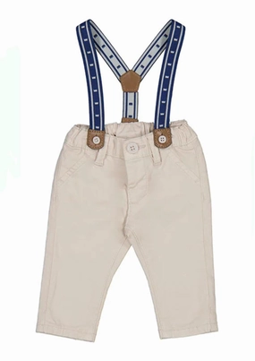 Baby Boy's Trouser With Suspender In Khaki boys jogger pants, school uniform pants boys