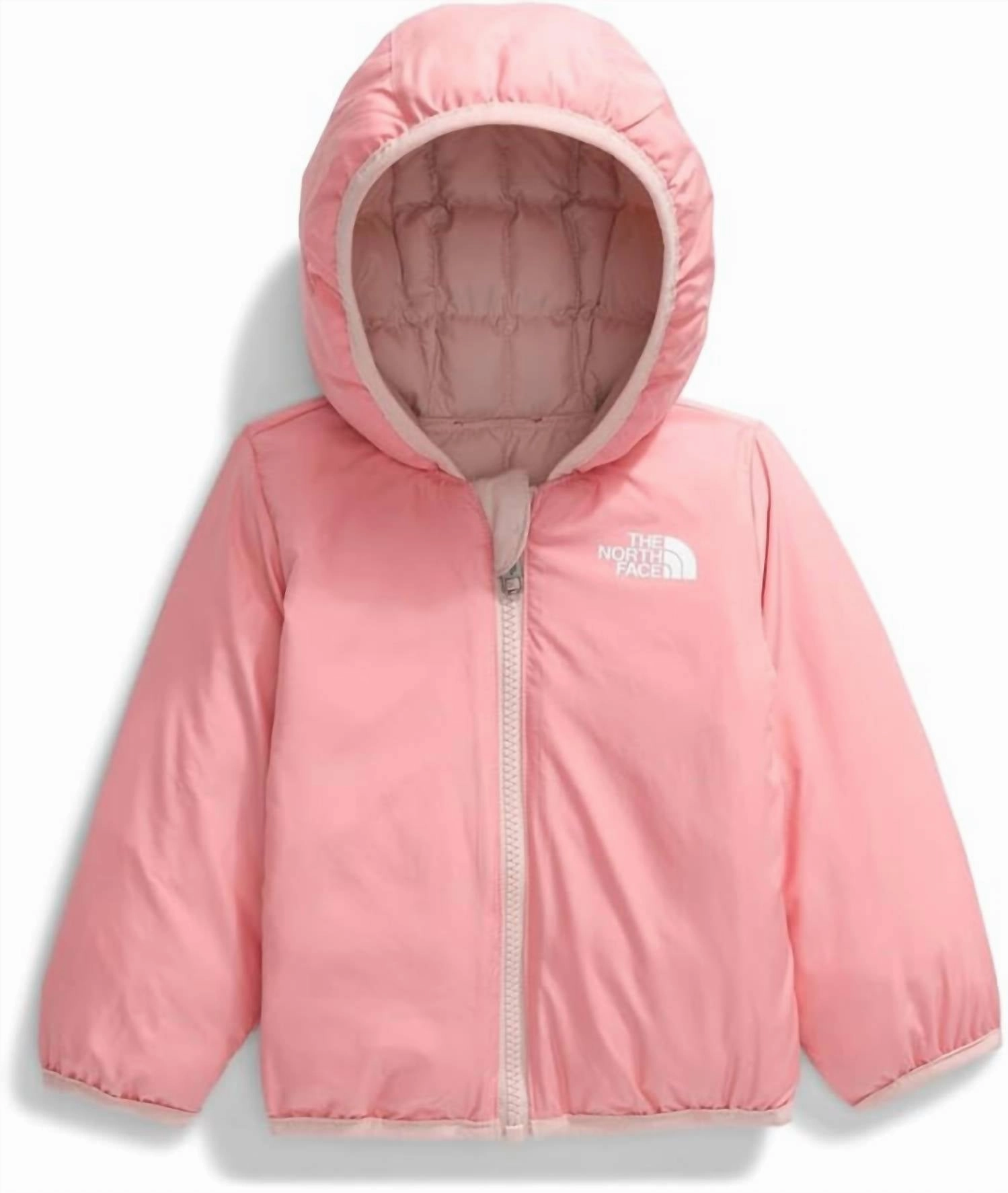 Baby Girl's Reversible Perrito Hooded Jacket In Pink Moss Girls Tunic Top