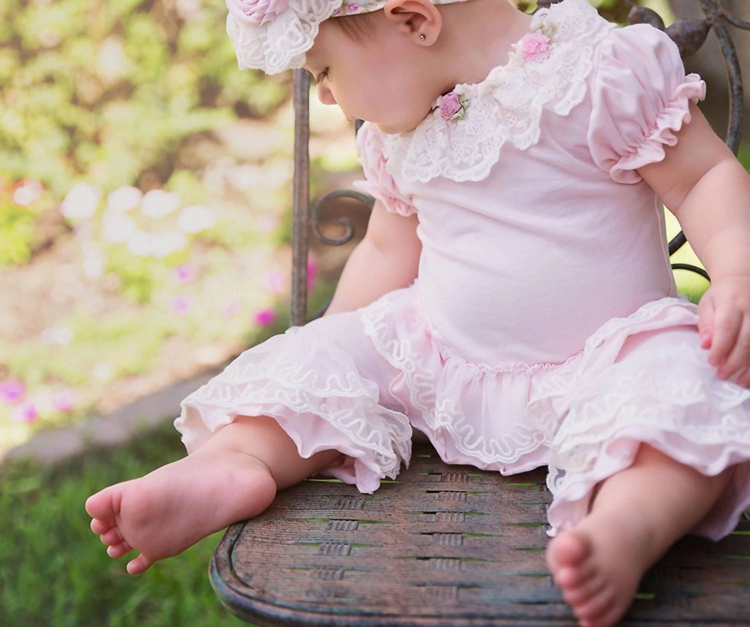 Baby Girls Sweet Pea Leggings In Pink Girls Flared Leggings