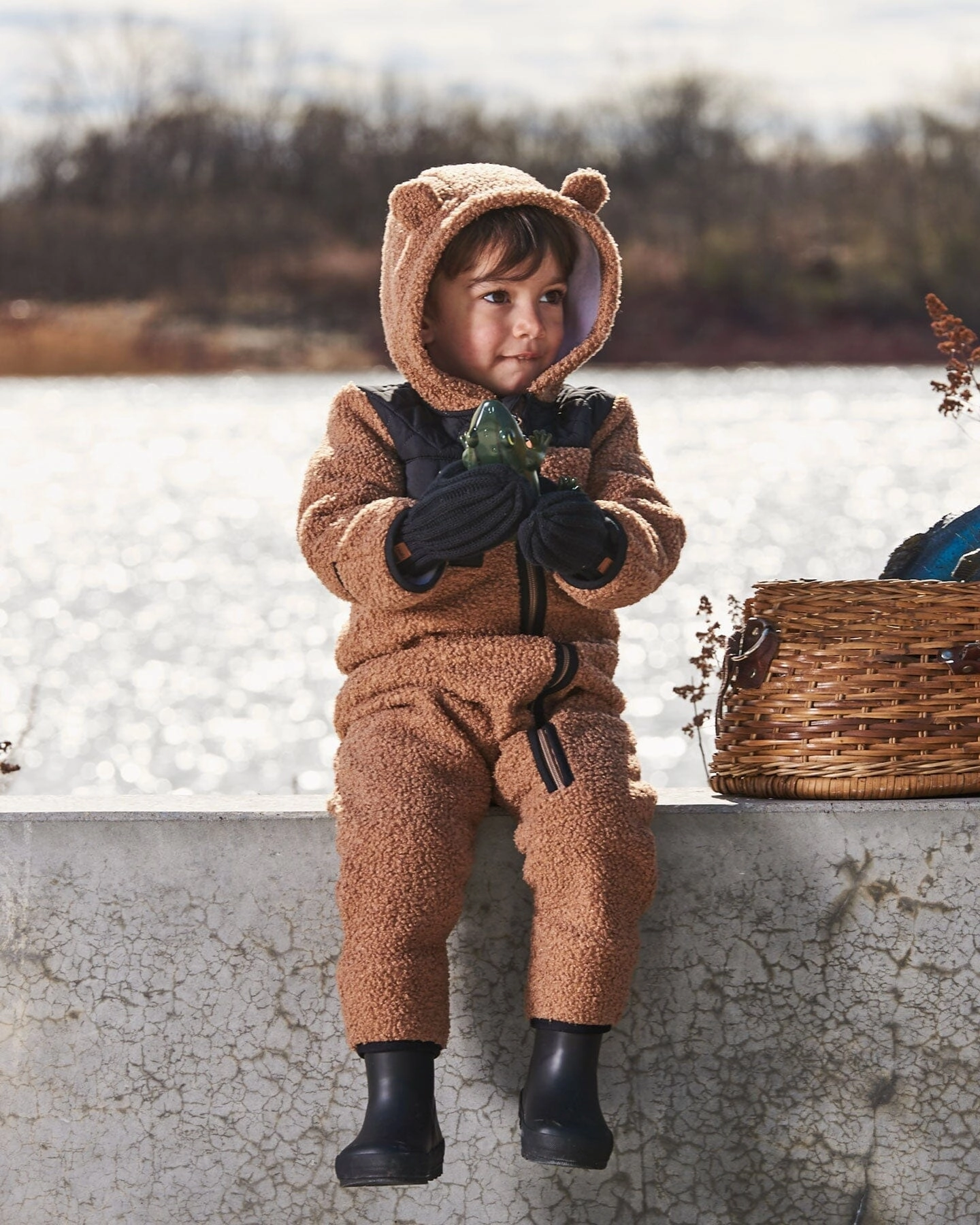 Baby One-Piece Sherpa Mid-Season Outerwear Tan And Black Boys Waterproof Parka