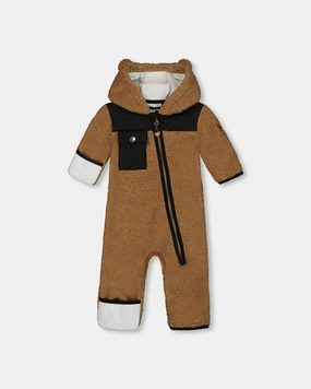 Baby One-Piece Sherpa Mid-Season Outerwear Tan And Black winter jackets for boys, lightweight puffer boys