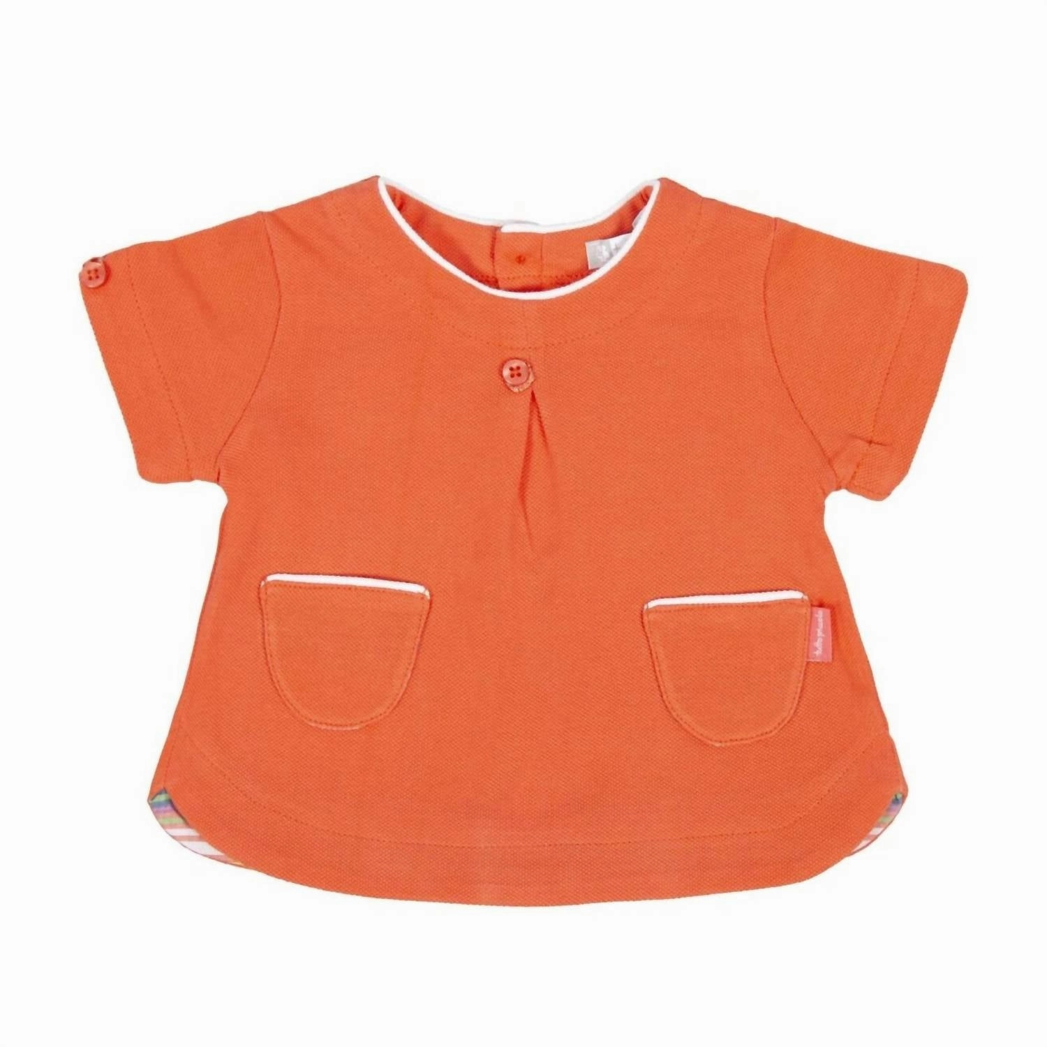 Baby's Coral Tops In Tangerine ruffle tops girls, long sleeve tees girls