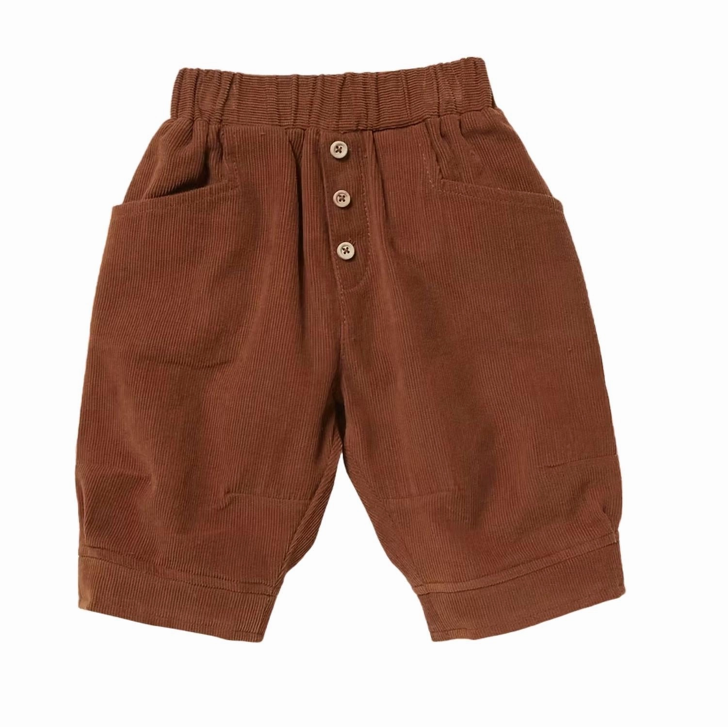Baby's Leon Pants In Brown girls bermuda shorts, bike shorts girls