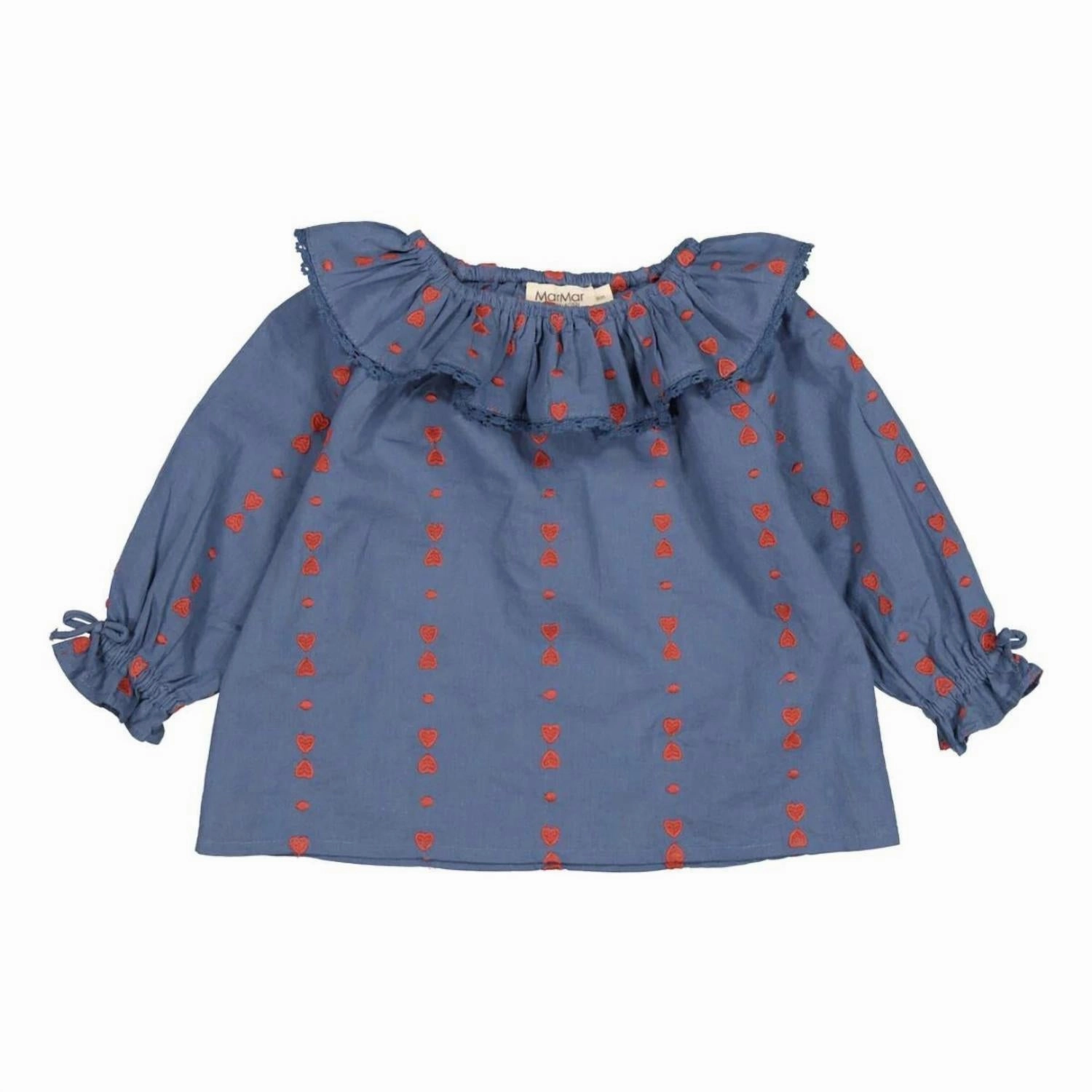 Baby's Tia Heart Blouse In Navy Blue Girls Tunic Top