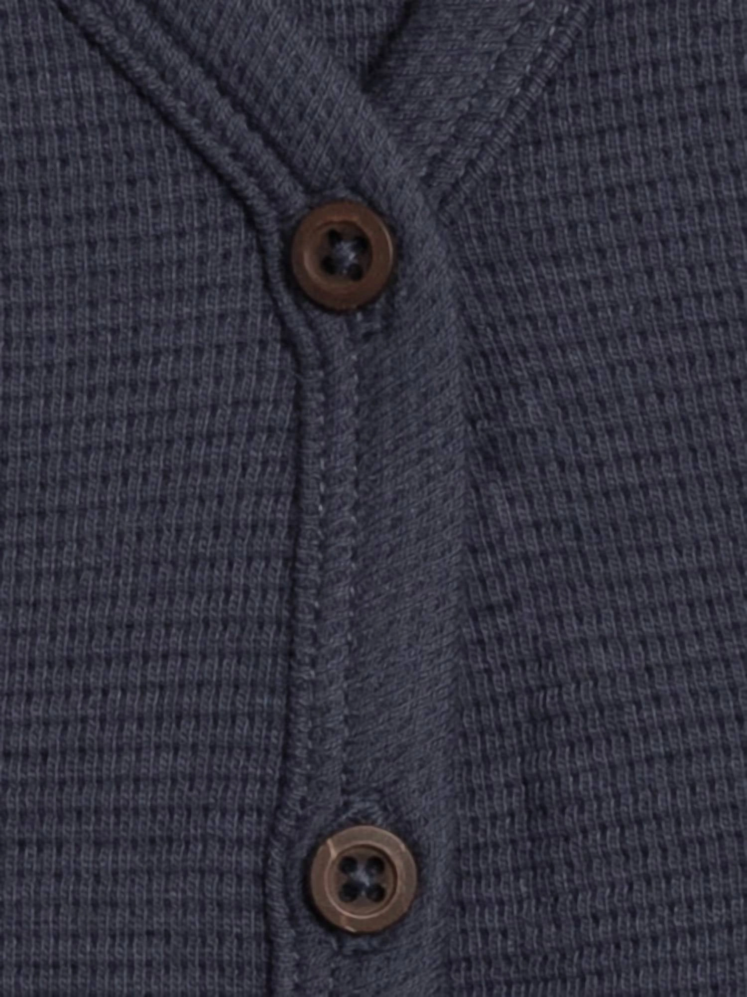 Baby's Wells Waffle Knit Button Cardigan In Navy Boys Waterproof Parka