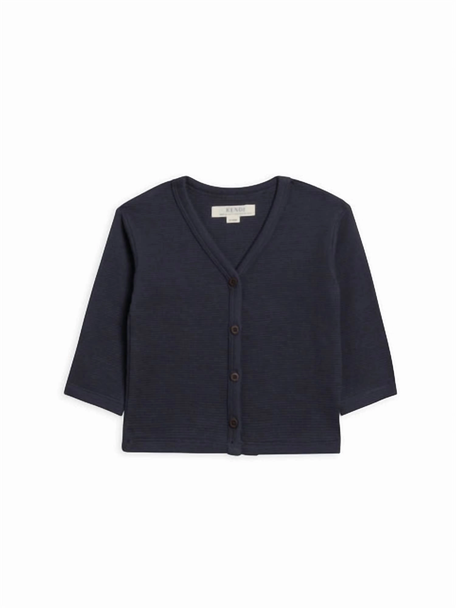 Baby's Wells Waffle Knit Button Cardigan In Navy winter jackets for boys, lightweight puffer boys