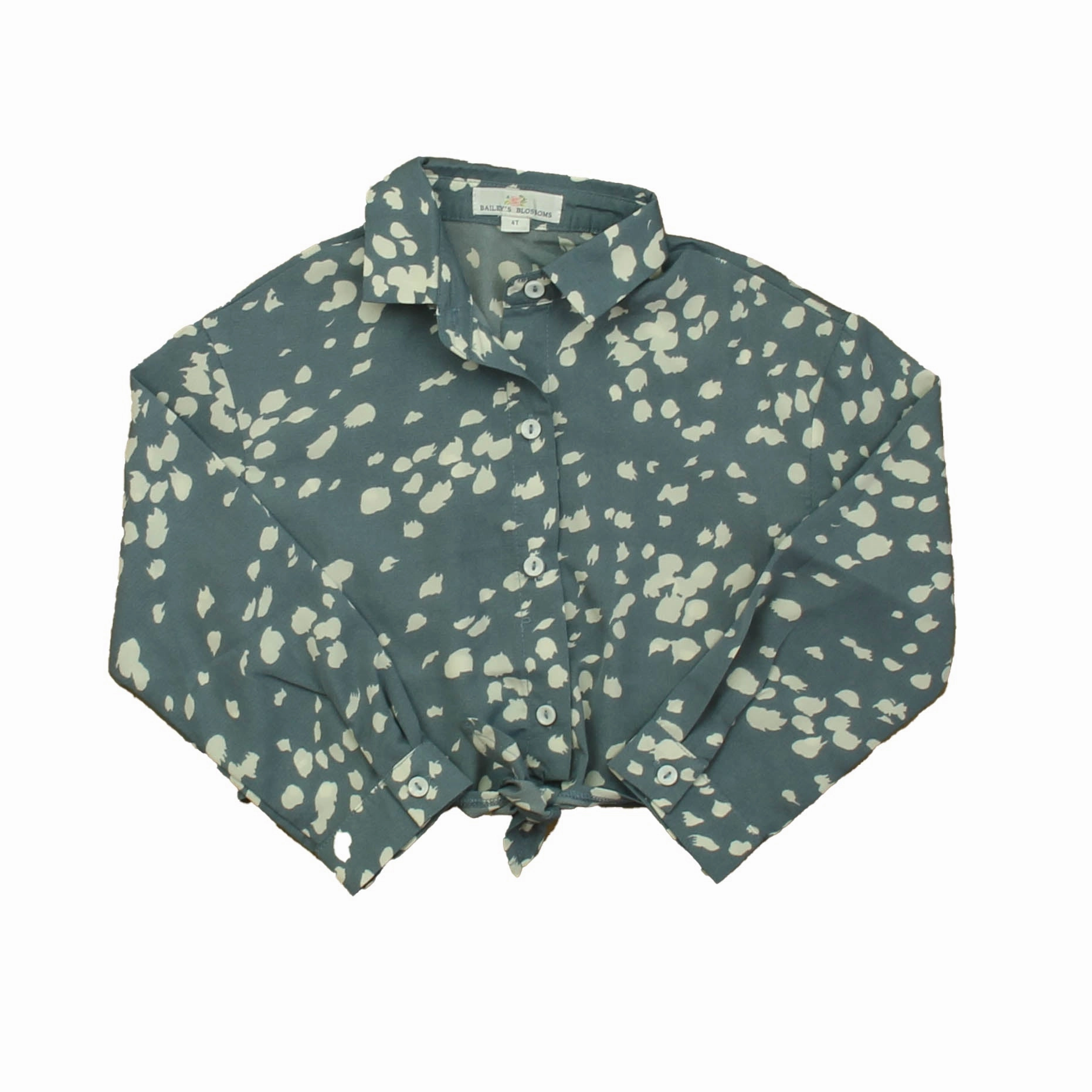 Bailey's Blossoms Girls Green | White Blouse ruffle tops girls, long sleeve tees girls