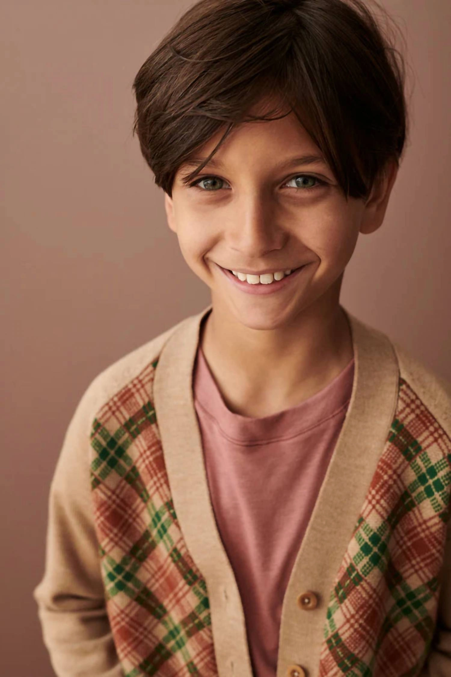 Bailey V-Neck Cardigan In Camel Boys Waterproof Parka