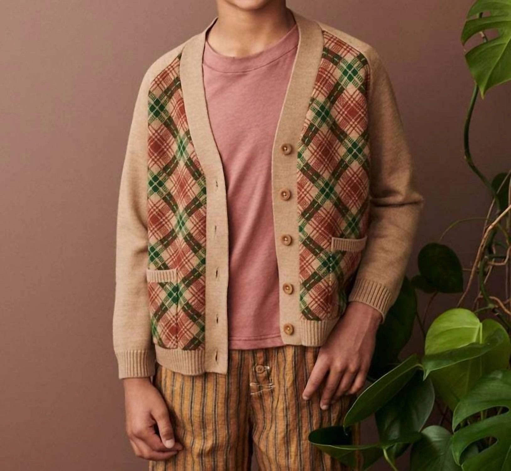 Bailey V-Neck Cardigan In Camel winter jackets for boys, lightweight puffer boys
