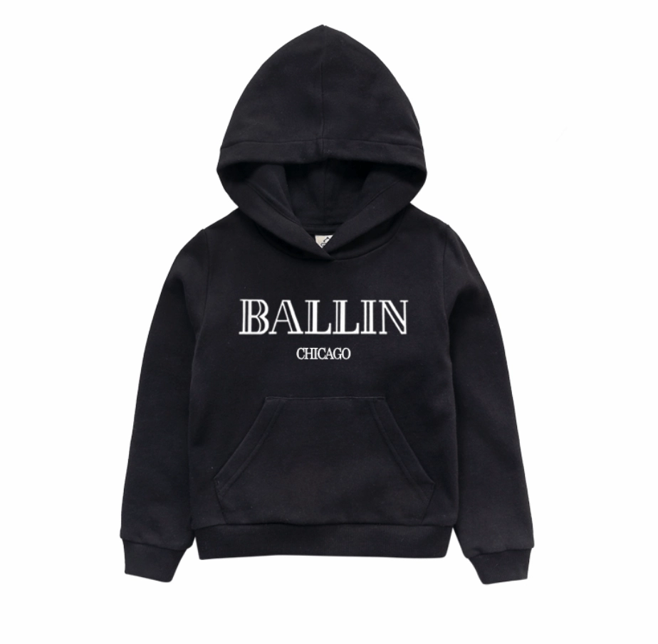 Ballin Chicago Hoodie Girls Chunky Knit Sweater
