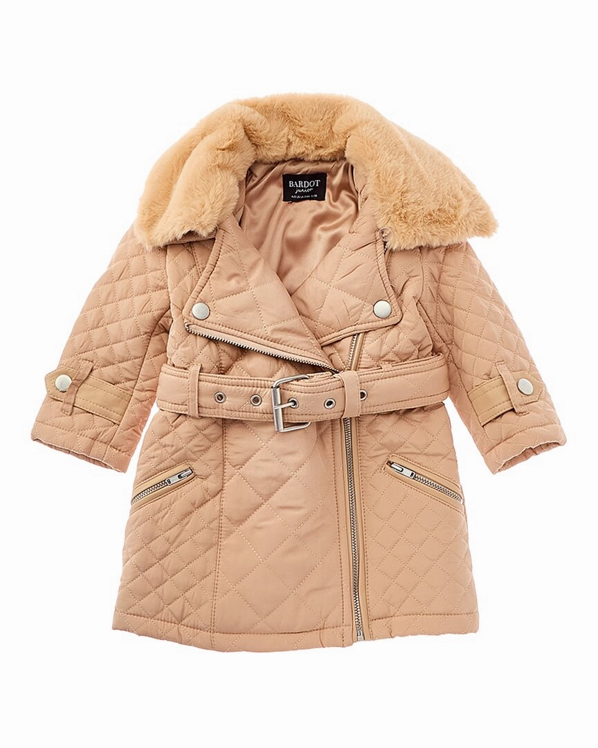 Bardot Grace Quilted Coat Girls Sherpa Coat