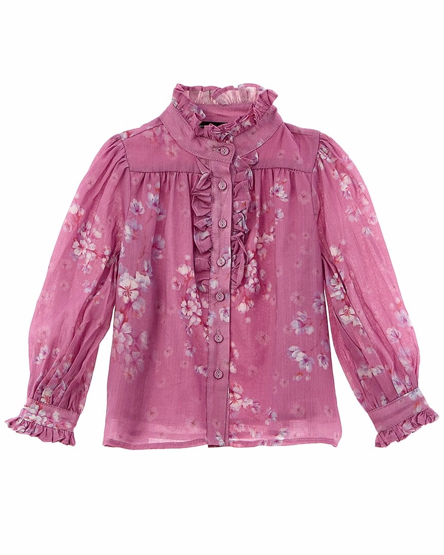 Bardot Matilda Floral Blouse ruffle tops girls, long sleeve tees girls