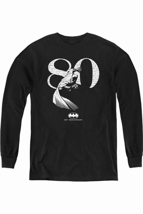 Batman 80 Wall Youth Long Sleeve Sweatshirt graphic tees for boys, polo shirts boys