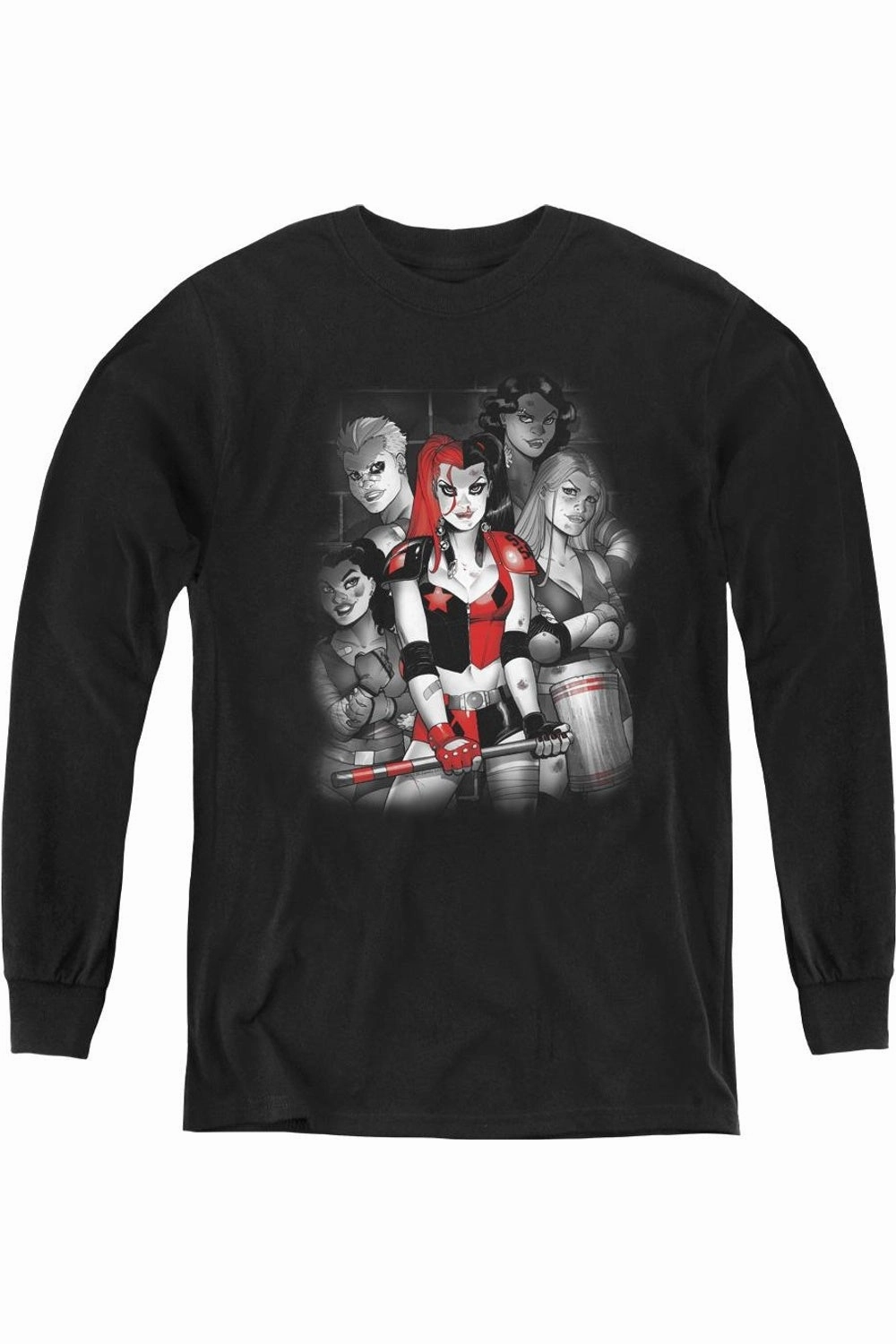 Batman Bad Gals Bw Youth Long Sleeve Tee / T-Shirt graphic tees for boys, polo shirts boys