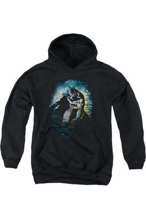 Batman Bat Cave Youth Pull Over Hoodie / Hooded Sweatshirt graphic tees for boys, polo shirts boys