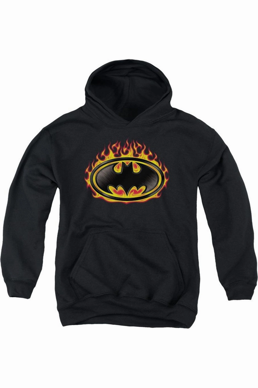 Batman Bat Flames Shield Youth Pull Over Hoodie / Hooded Sweatshirt graphic tees for boys, polo shirts boys