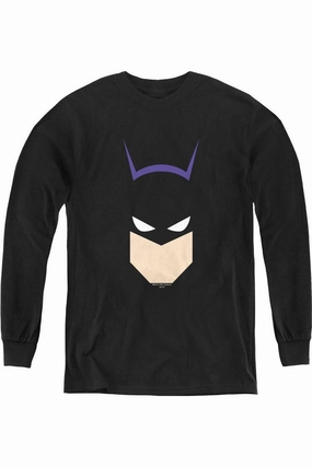 Batman Bat Head Youth Long Sleeve Tee / T-Shirt graphic tees for boys, polo shirts boys
