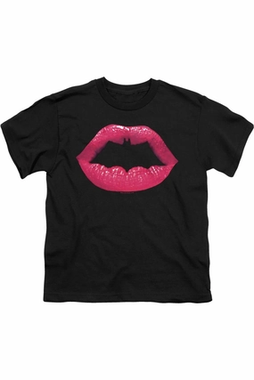 Batman Bat Kiss Short Sleeve Youth Tee / T-Shirt graphic tees for boys, polo shirts boys