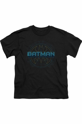 Batman Bat Tech Logo Short Sleeve Youth Tee / T-Shirt graphic tees for boys, polo shirts boys