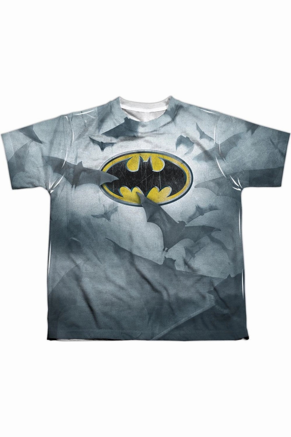 Batman Bats Logo Short Sleeve Youth Poly Crew Tee / T-Shirt graphic tees for boys, polo shirts boys