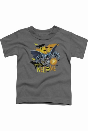 Batman Bats Welcome Short Sleeve Juvenile Tee / T-Shirt graphic tees for boys, polo shirts boys