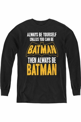 Batman Be Batman Youth Long Sleeve Tee / T-Shirt graphic tees for boys, polo shirts boys