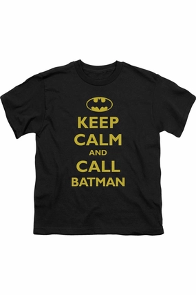 Batman Call Batman Short Sleeve Youth Tee / T-Shirt graphic tees for boys, polo shirts boys