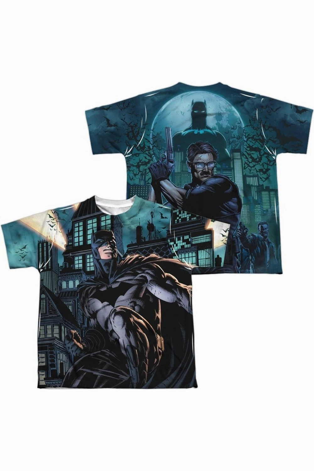 Batman Coming For You (Front/Back Print) Short Sleeve Youth Poly Crew Tee / T-Shirt graphic tees for boys, polo shirts boys