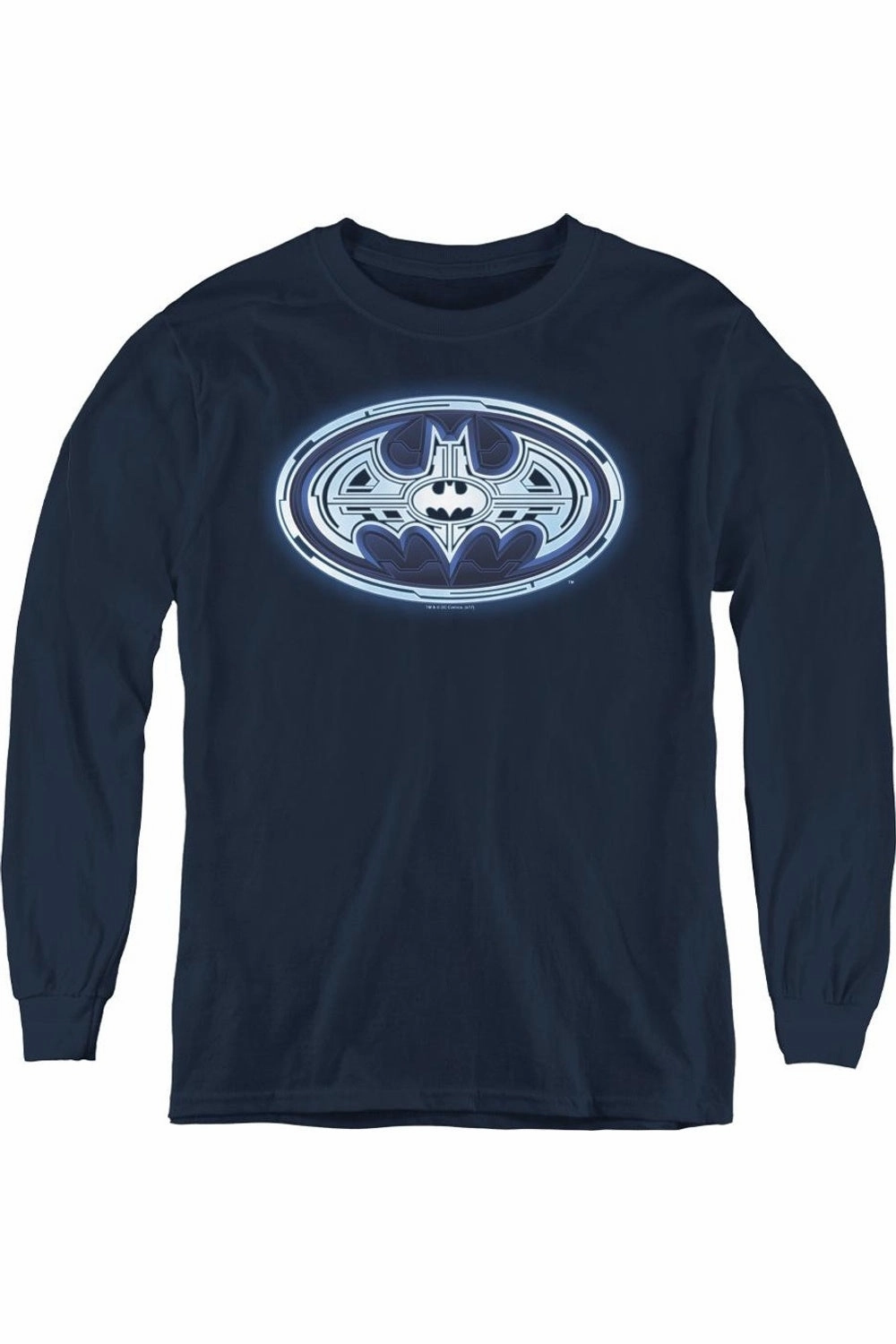 Batman Cyber Bat Shield Youth Long Sleeve Tee / T-Shirt graphic tees for boys, polo shirts boys