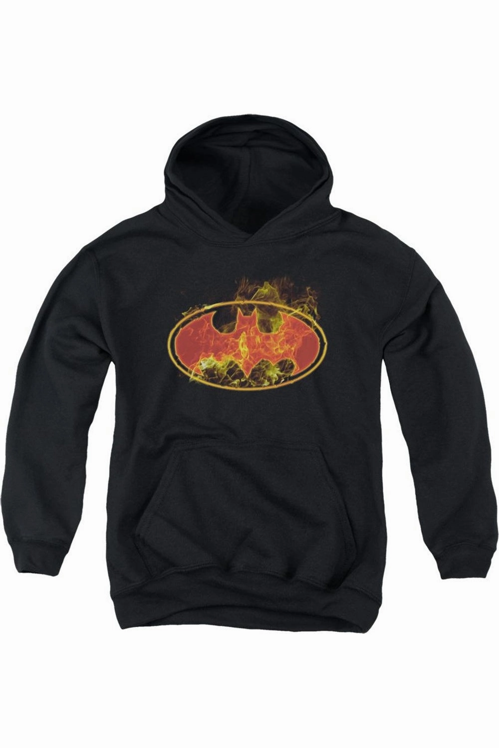 Batman Flames Logo Youth Pull Over Hoodie / Hooded Sweatshirt graphic tees for boys, polo shirts boys