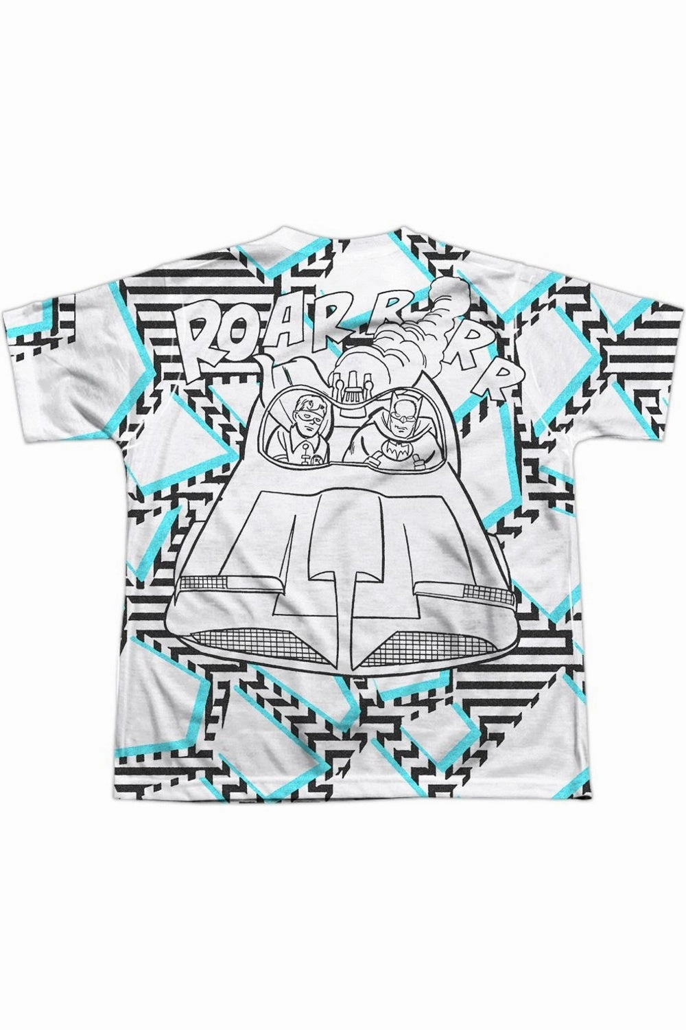 Batman Gaudy Bat (Front/Back Print) Short Sleeve Youth Poly Crew Tee / T-Shirt Boys Henley T Shirt